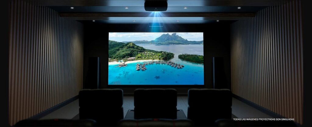 La experiencia en sonido e imagen del proyector es semejante a la que da el cine. (https://mediaserver.goepson.com/)