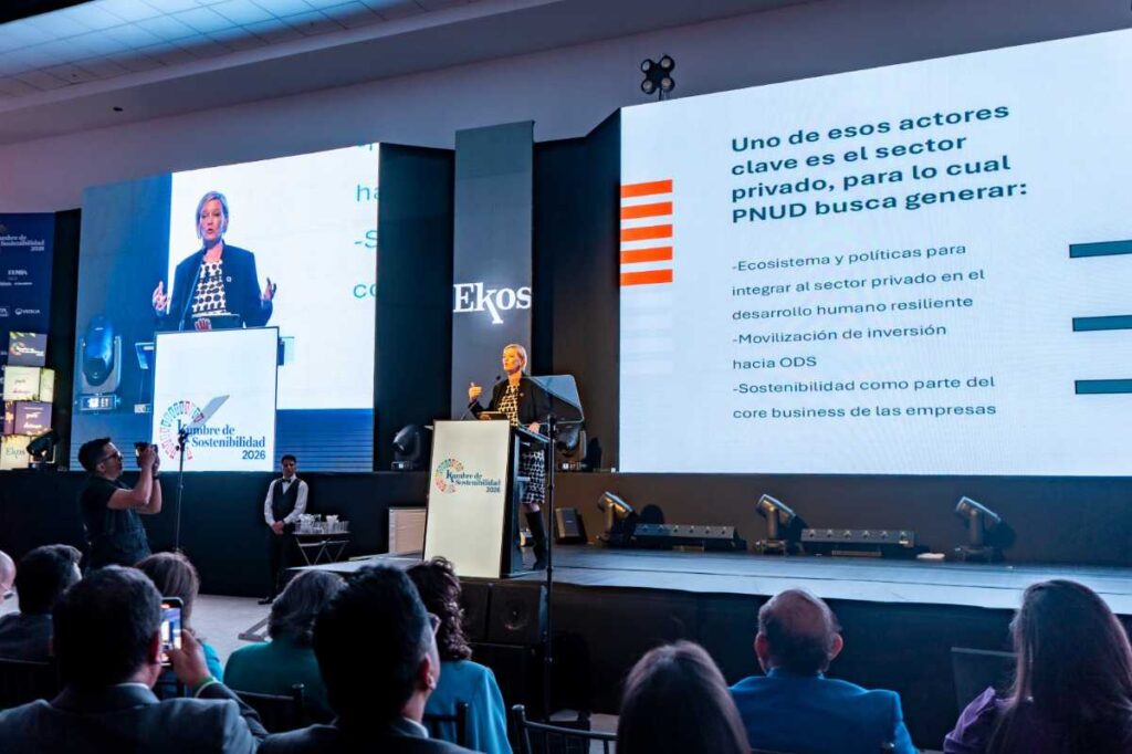 Inka Mattila, representante del PNUD, tuvo un espacio de conferencia para hablar sobre el ‘Informe de Desarrollo Humano’. (Blanca Quispe)